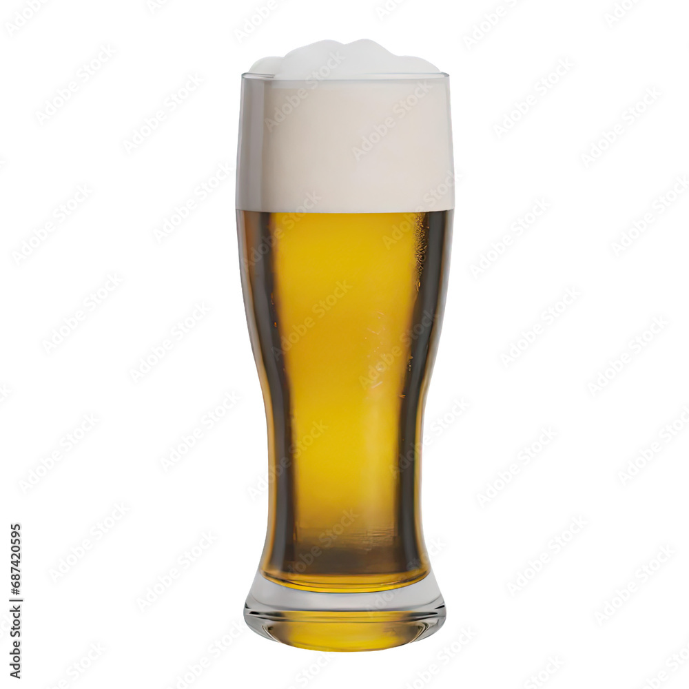 Beer glass isolated on transparent background