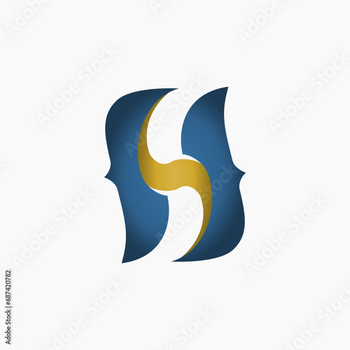 Letter HS or SH Unique Logo