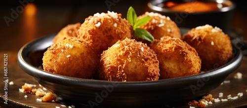 Fried cheese-filled balls originating from Brazil.