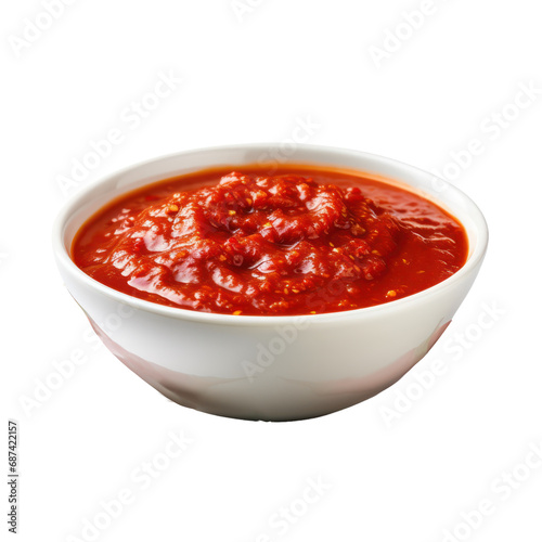 bowl of red chilli isolated on transparent background,transparency 