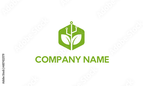 Powerline simple and minmal logo vector green Logo