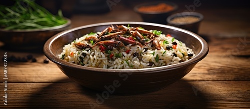 Black Sea specialty, Turkish anchovy rice. photo