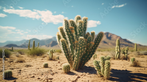desert, cactus in desert, desert, latin america, clouds and sand, red sand in desert, cactus photo