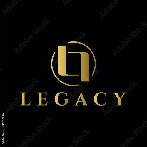 Letter mark L monogram initial luxury legacy logo design modern and minimal concept photo