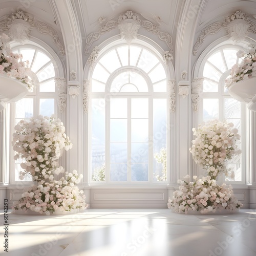Background wedding with floral generative AI © Chill