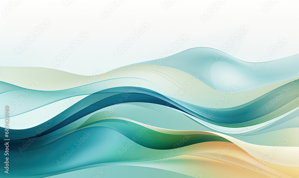 Green and white waves on a white background. A graphic resource. Green and white waves on a white background. A graphic resource.