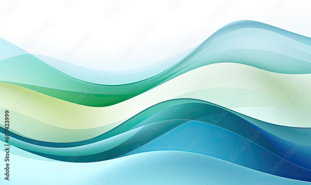 Green and white waves on a white background. A graphic resource. Green and white waves on a white background. A graphic resource.