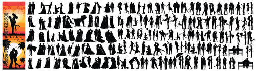 Couple Silhouette, Wedding Couple, Vector Illustration, Valentines day | EPS 10