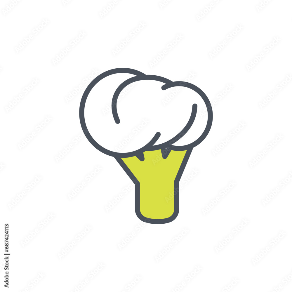 Vector sign of the broccoli symbol isolated on a white background. icon color editable. Vector sign of the broccoli symbol isolated on a white background. icon color editable.