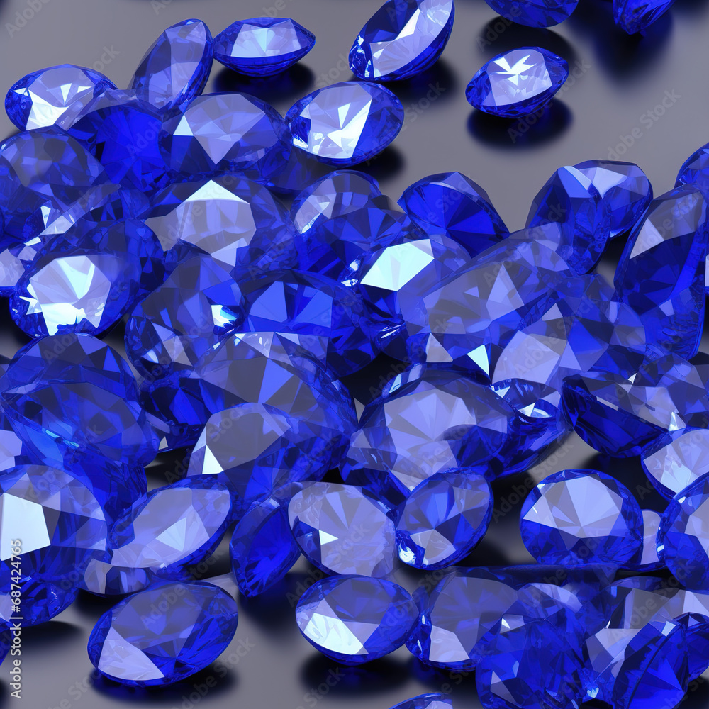 Blue sapphire gemstone repeat pattern