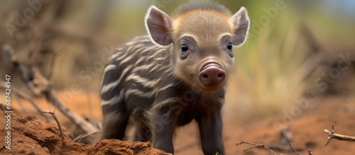 Baby Warthogs are adorable when young.