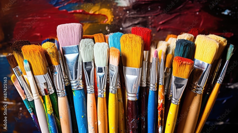 Obraz premium Mock up of brush and paint colorful