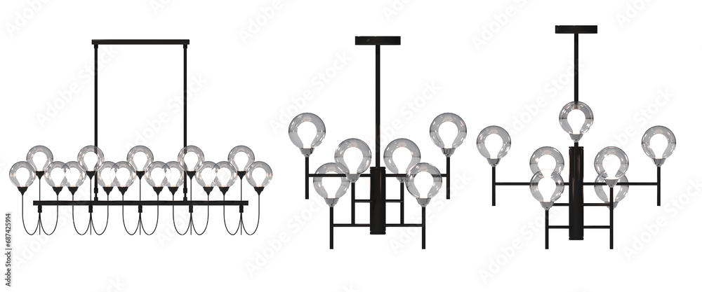 chandelier on the ceiling isolated on white background, hanging lamp, pendant light, 3D illustration, cg render chandelier on the ceiling isolated on white background, hanging lamp, pendant light, 3D illustration, cg render