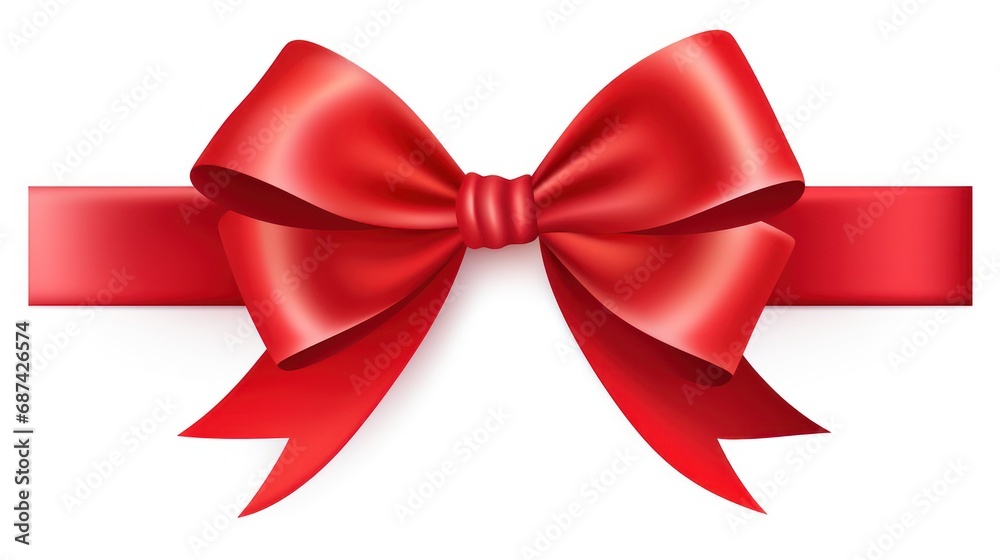 red bow isolated on white background