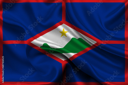 High detailed flag of St. Eustatius. National St. Eustatius flag. South America. 3D illustration. photo