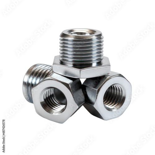 metal nut isolated on transparent background,transparency 