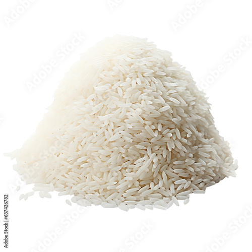 pile of white rice isolated on transparent background,transparency 