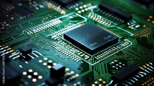 close up of computer circuit board