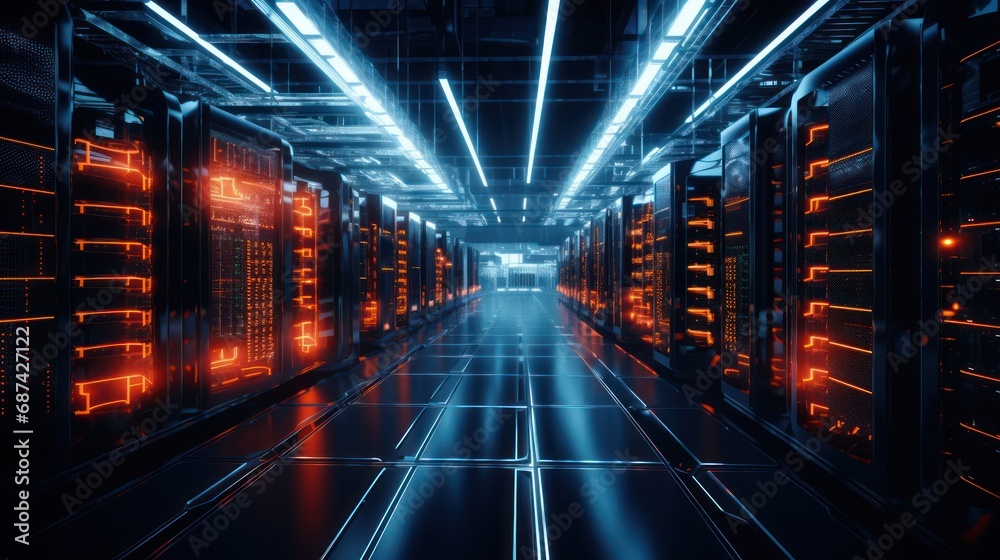 Obraz premium Server racks in server room data center