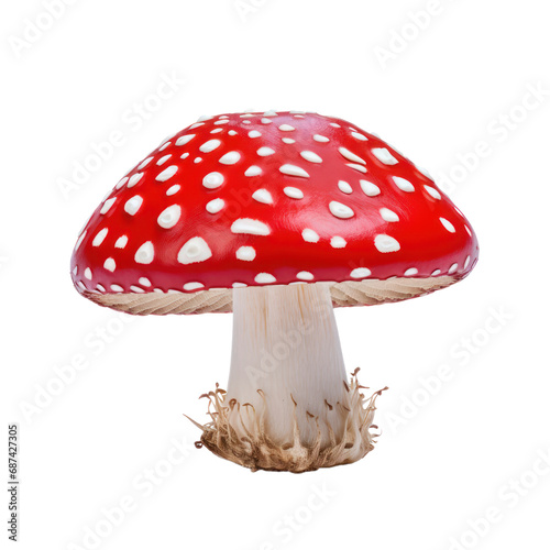red mushroom,Amanita muscaria isolated on transparent background,transparency 