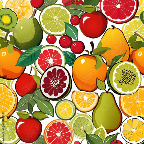 seamless background with fruits