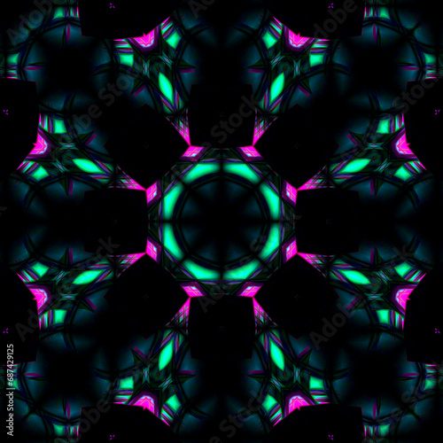 Abstract symmetrical background of colorful geometric shapes. Pattern for decoration design. digital illustration