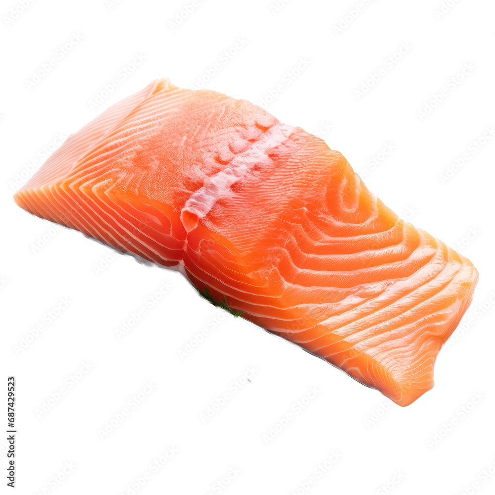 salmon filet isolated on transparent background,transparency 