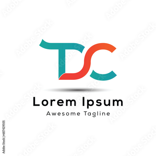 letter tdc initial logo design element