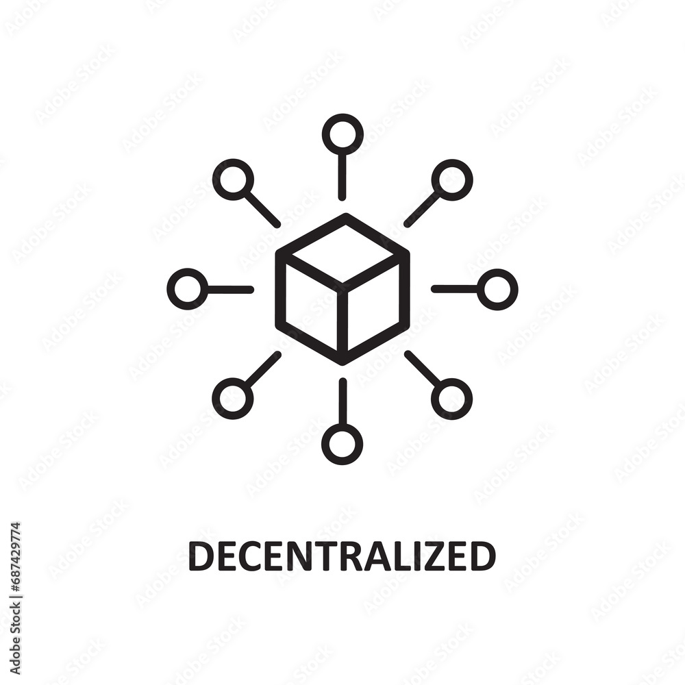 Decentralized creative icon, decentralized icon. Web design, apps trendy style illustration on white background..eps Decentralized creative icon, decentralized icon. Web design, apps trendy style illustration on white background..eps