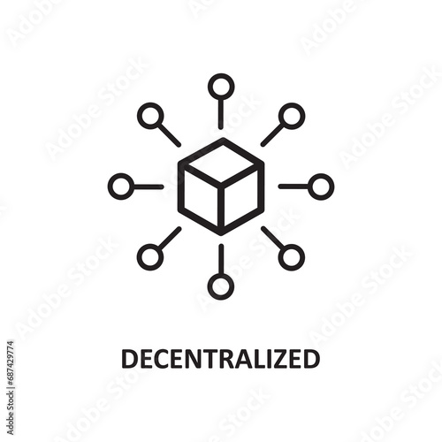 Decentralized creative icon, decentralized icon. Web design, apps trendy style illustration on white background..eps