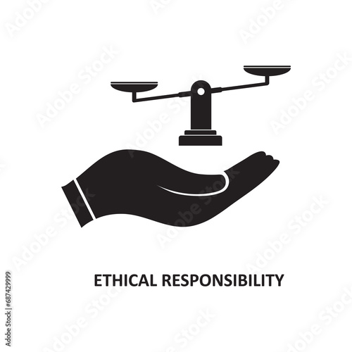 Ethical Responsibility icon. responsibility icon. For web design, apps, creative flat illustration on white background..eps