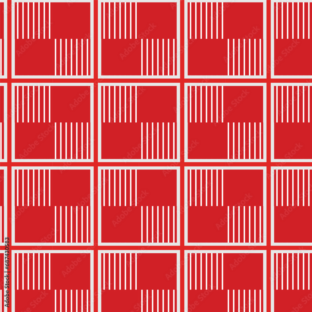 Obraz premium Red and white check seamless pattern design for shirt, pajamas and blanket fabric.