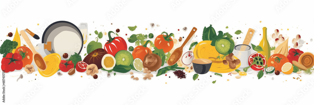 Gastronomie et cuisine (aliments, recettes, restaurants), vector, flat design, illustration et background. Gastronomie et cuisine (aliments, recettes, restaurants), vector, flat design, illustration et background.