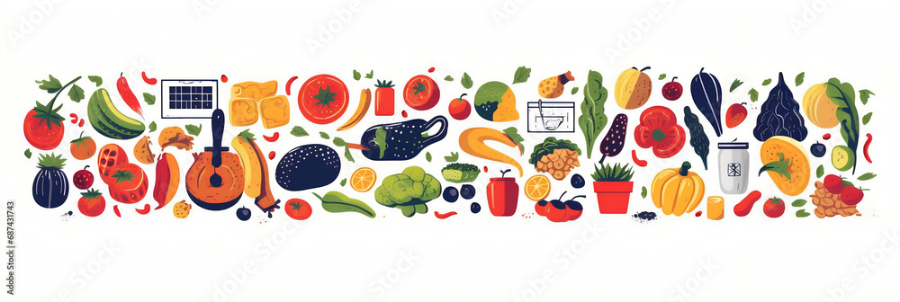 Gastronomie et cuisine (aliments, recettes, restaurants), vector, flat design, illustration et background.