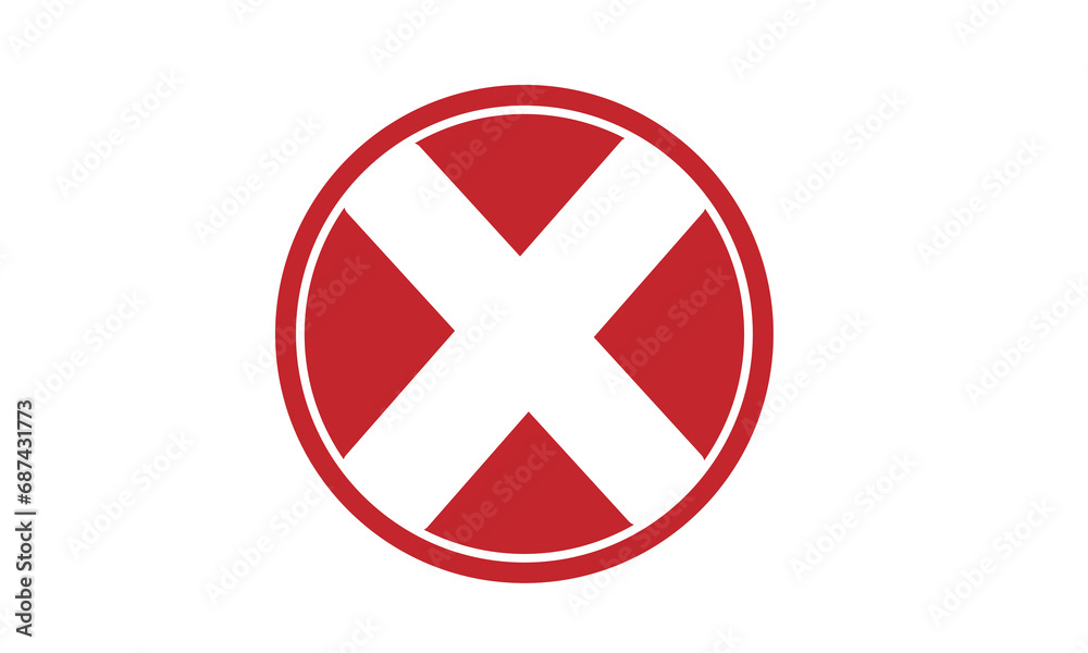 White no sign vector icon in red circle on white background White no sign vector icon in red circle on white background