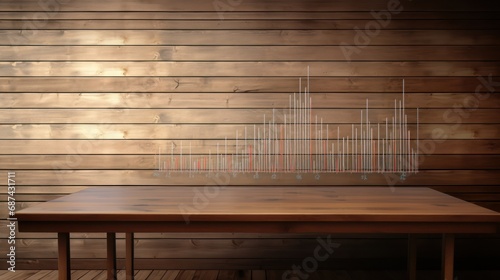 Empty wooden background with chart