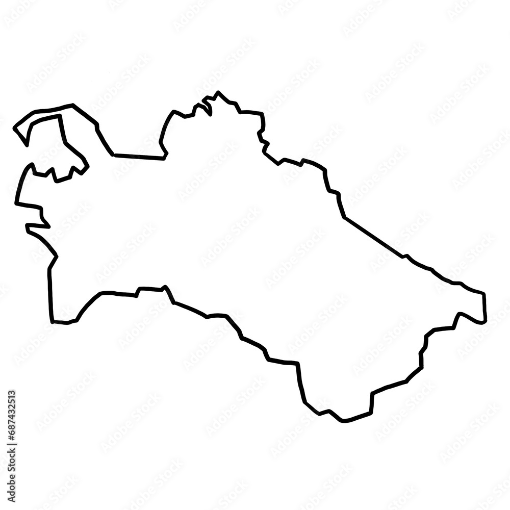 Obraz premium Turkmanistan map outline