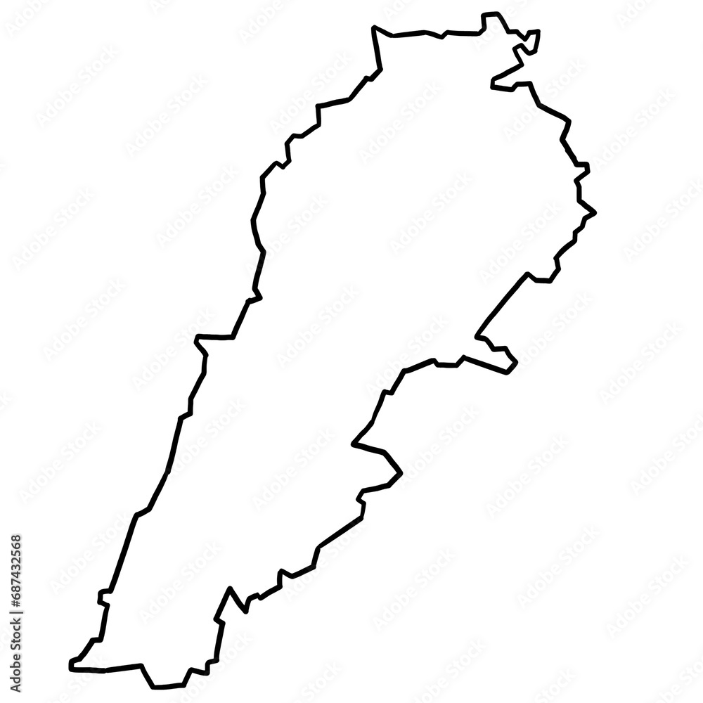 Lebanon map outline