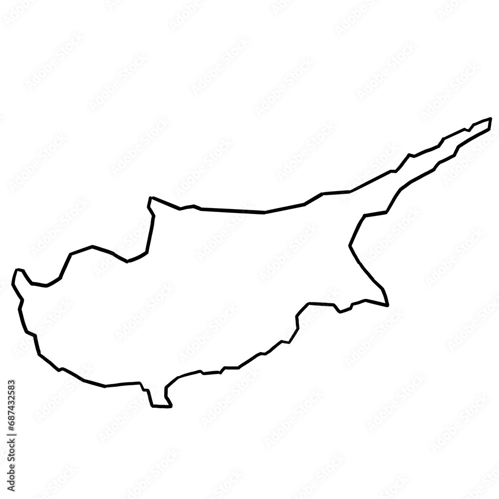 Cyprus map outline Cyprus map outline