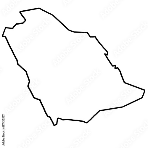 Saudi Arabia map outline