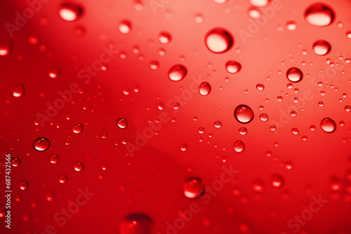 Water drops on red and blue background