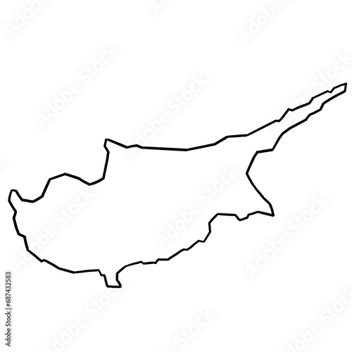 Cyprus map outline
