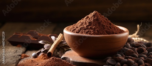 Chocolate powder made from cacao beans
