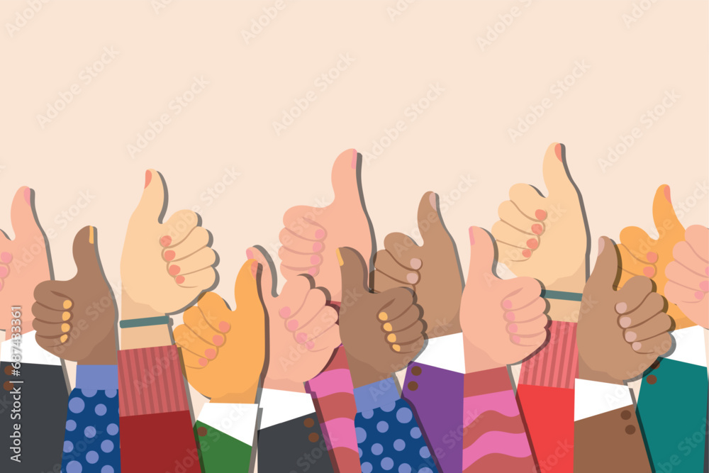 Fototapeta premium hand thumbs up without connecting in vector