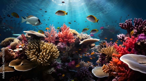 coral reef teeming with marine life © DigitalNestEgg