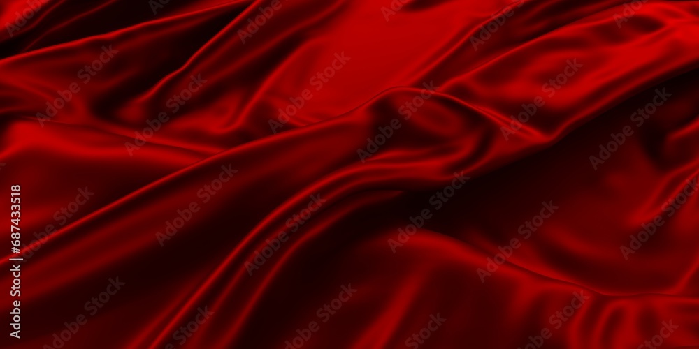 Red silk fabric background. Cloth waves Red silk fabric background. Cloth waves