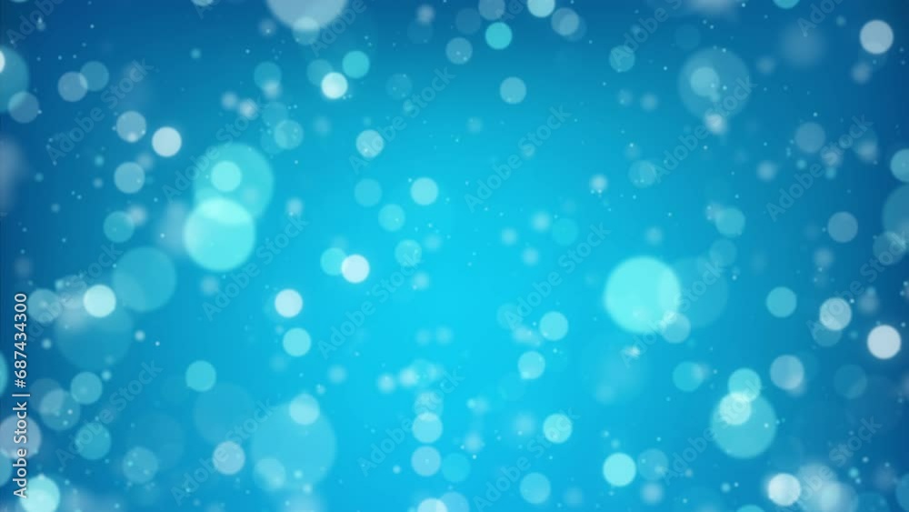 blue bokeh celebration snow particle loop background