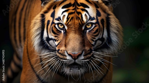 closeup of a tiger s face