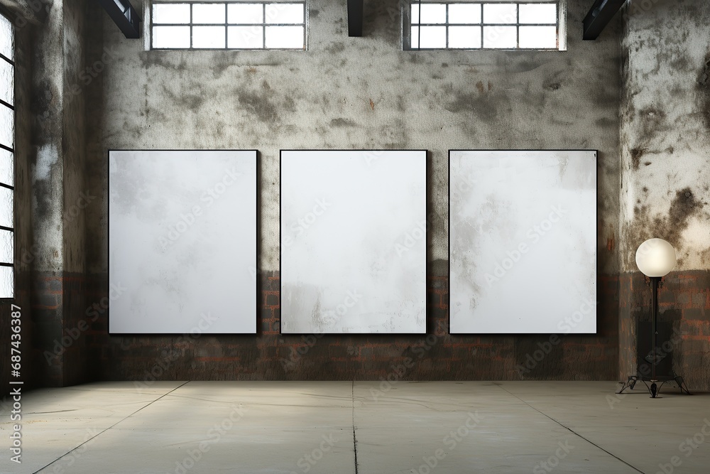 Black frame on wooden floor in white interior Black frame on wooden floor in white interior