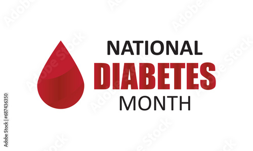 National Diabetes awareness month observed each year, creative flat trendy style illustration..eps